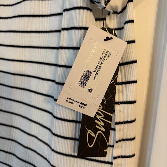 NWT Unionbay Striped Tank - Magnolia black & white stripe - Picture 3 of 3